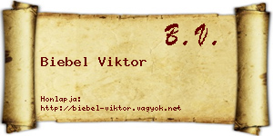 Biebel Viktor névjegykártya
